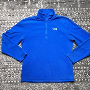 The North Face Men's 1/4 Quarter Zip Fleece Pullover Size Medium Blue Outdoors